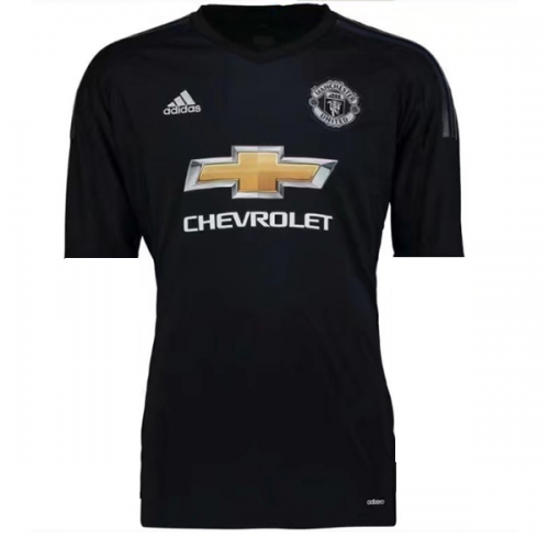 Manchester United Goalkeeper 2017/18 Black Soccer Jersey Shirt